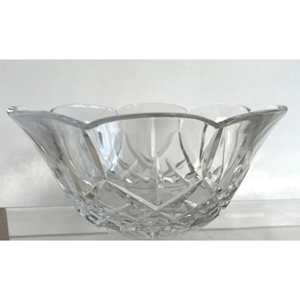 Rogaska Heavy Crystal Bowl Etched Accents 7